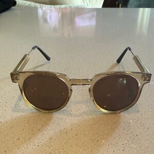 Spitfire Gold and Brown Round Glasses